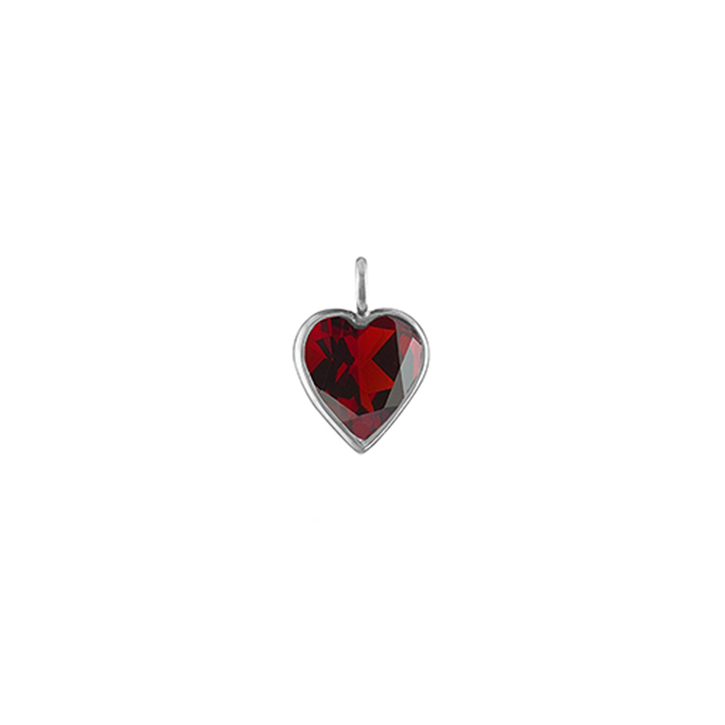 Pave Lock Heart Shape Stone Charm