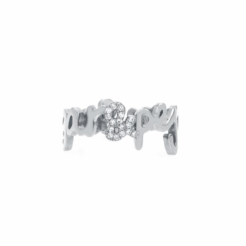 Two Name Ring with Diamond Accent