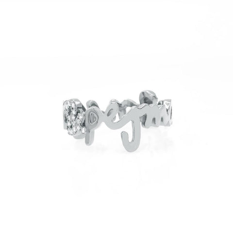 Two Name Ring with Diamond Accent