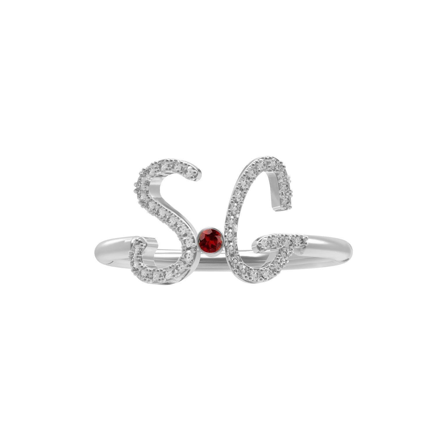 Pave Initial Ring