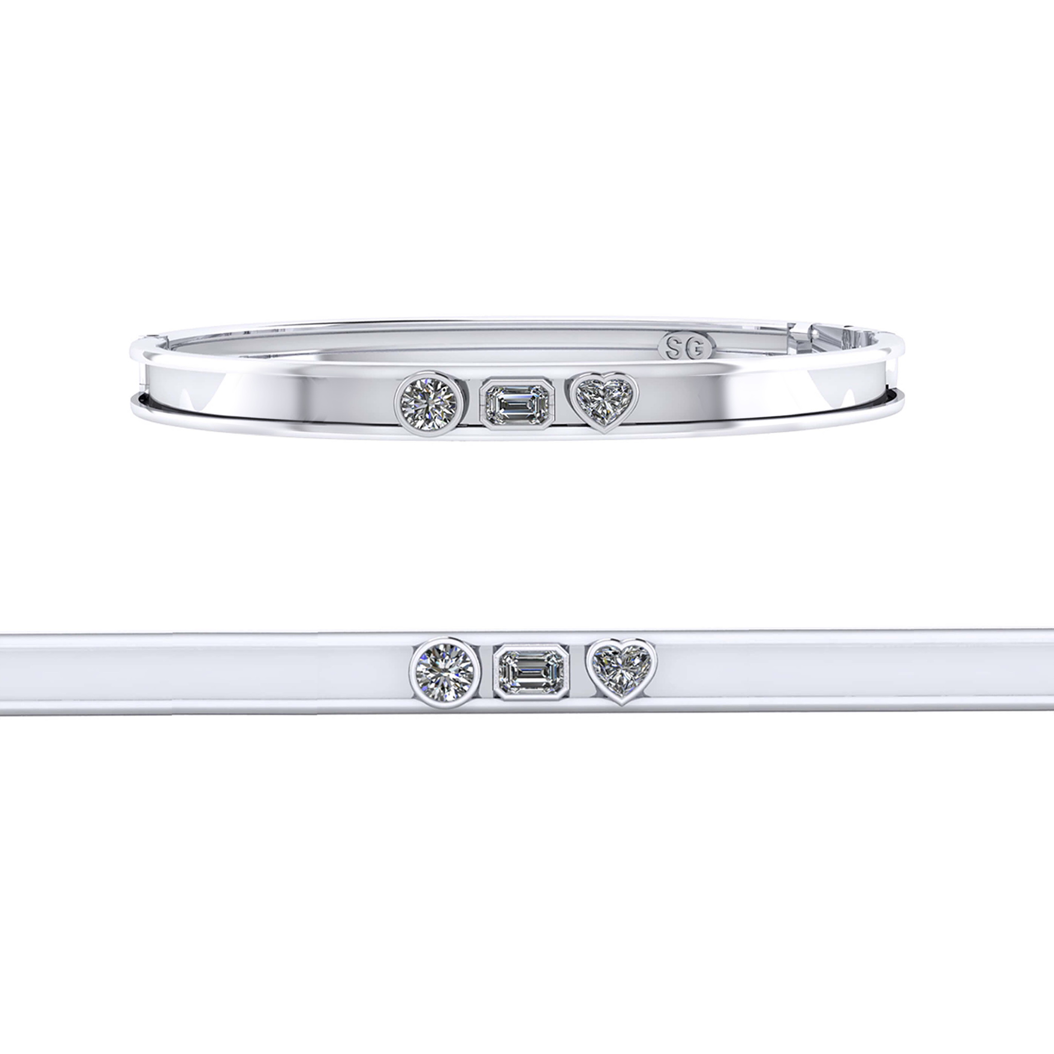 Fancy Shape Diamond Slider Bangle™ V2