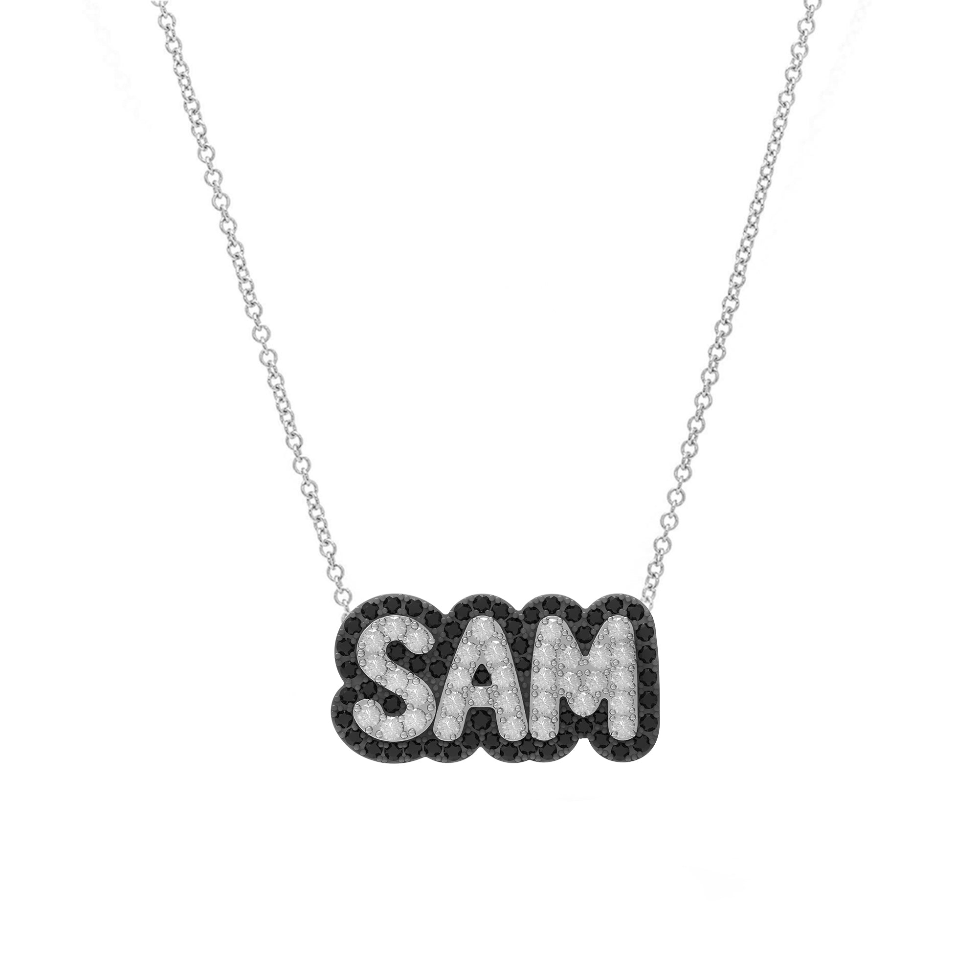 Large Diamond Bubble Name with Black Diamond Shadow