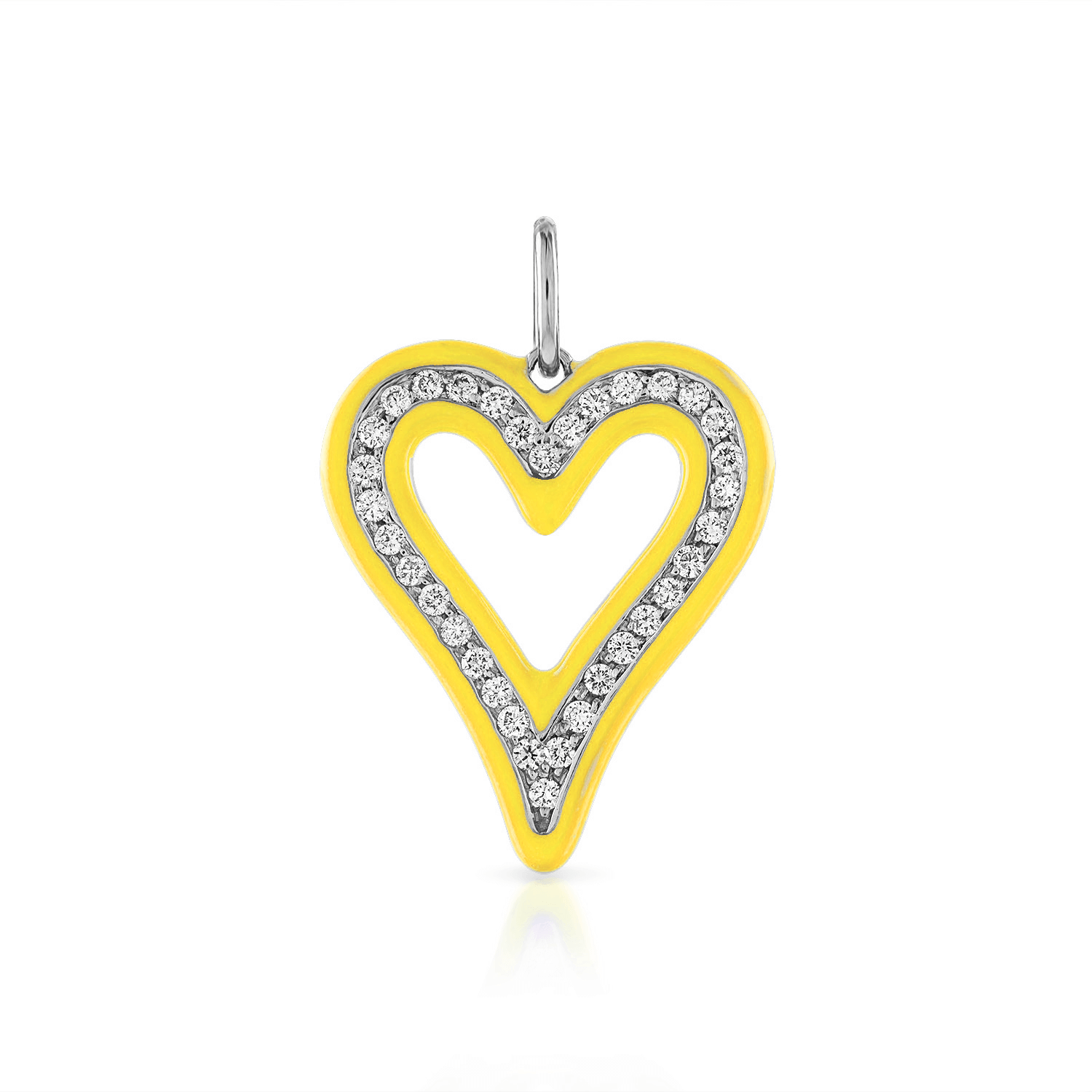 Enamel and Diamond Heart Charm