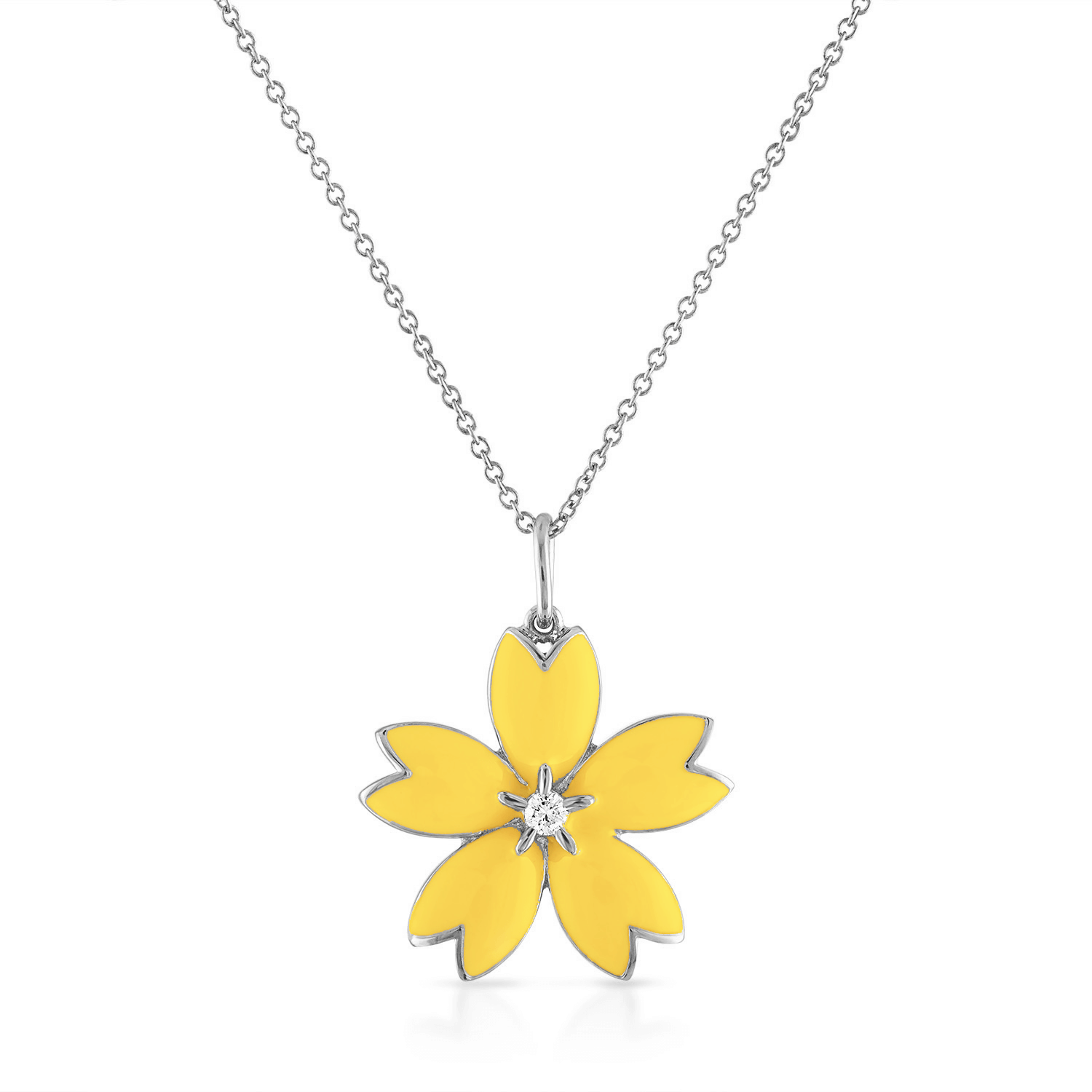 Enamel Cherry Blossom Pendant