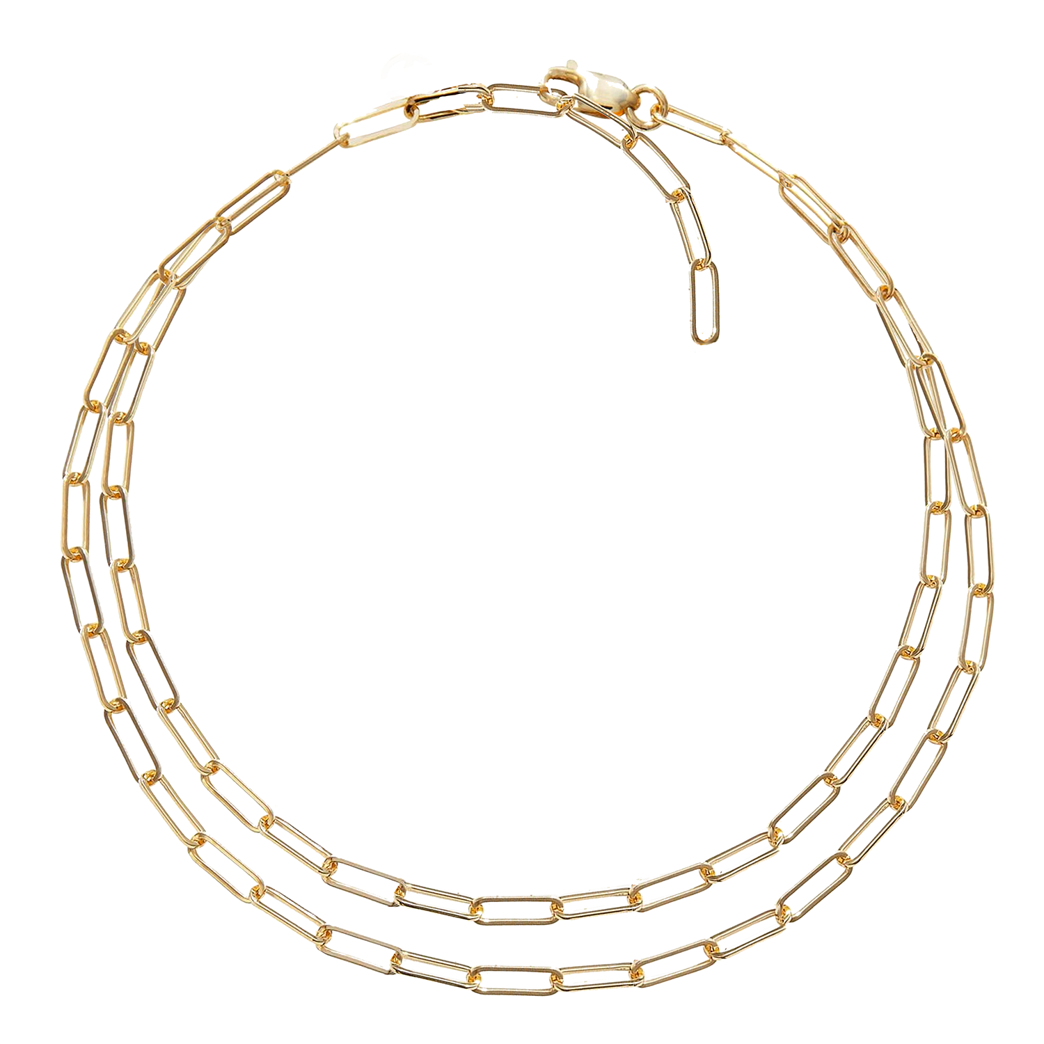 Double Row Paper Clip Chain Anklet