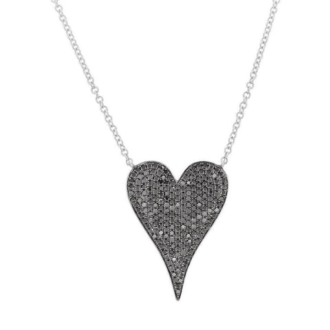IN STOCK - Black Diamond Medium Heart Necklace