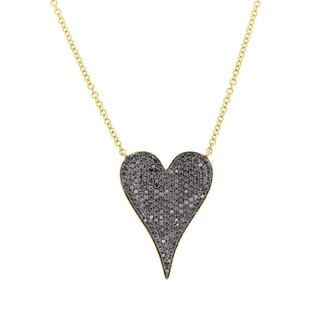 IN STOCK - Black Diamond Medium Heart Necklace