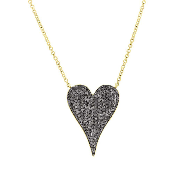 IN STOCK - Black Diamond Medium Heart Necklace