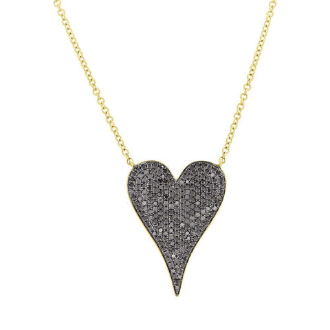 IN STOCK - Black Diamond Medium Heart Necklace
