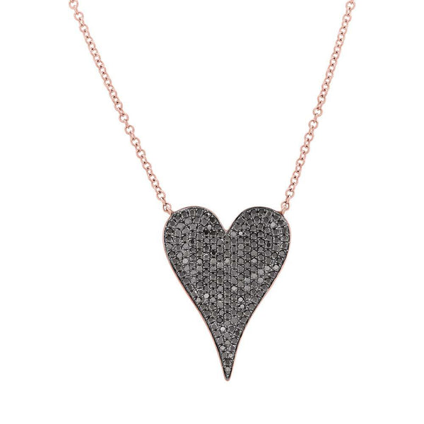 IN STOCK - Black Diamond Medium Heart Necklace