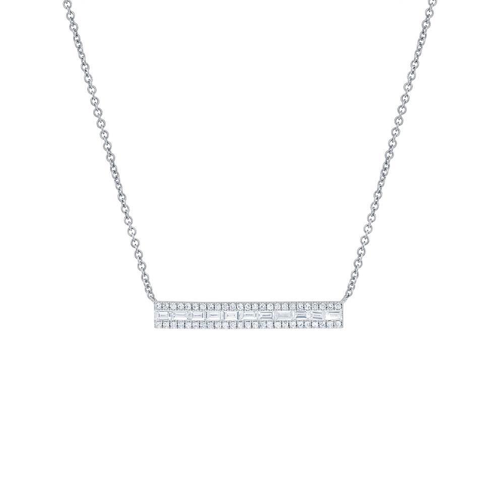 Diamond Baguette Bar Necklace