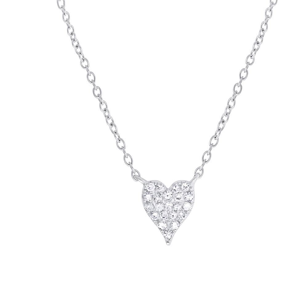 Mini Pave Heart Elongated Necklace
